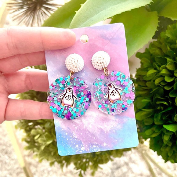 Lisa Frank Penguin Acrylic Earrings - Picture 2 of 4